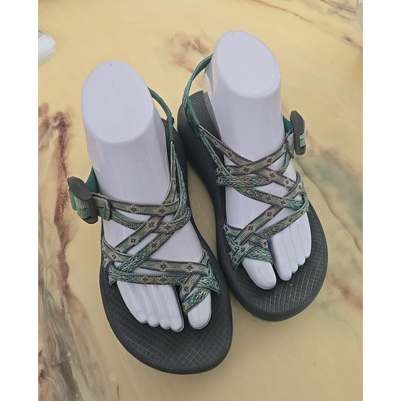 Chaco Shoes - Chaco ZX/2 Green Aztec Toe Loop Outdoor Hiking Trail Sport Sandals Womans Size 8